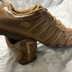 Skechers Diameter Murillo Leather Dark Brown Comfort Slip On Shoes Vintage